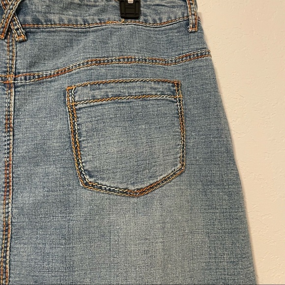 Crest Jeans The Collection‎ Distressed Embellished Denim Skirt Sz: 23/24​ - Picture 6 of 11